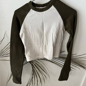 OGL Olive and White Long Sleeve Tee